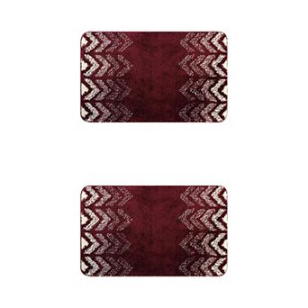 2 pc Geometric Patterns Bathroom Mat, Non-slip Carpet For Kitchen, Shower, Cistern, Tub