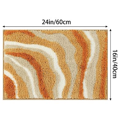 3 Pcs Non-slip Bathroom Rug Bath Floor Mat Thickening Bath Rug Absorption Quick Dry 16" X 24"
