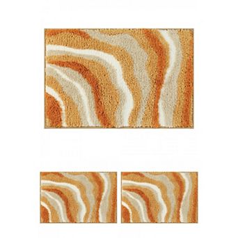 3 pc Non-slip Bathroom Rug Bath Floor Mat Thickening Bath Rug Absorption Quick Dry 16" X 24"