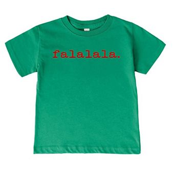 Fa La La Raised Print Toddler Short Sleeve Graphic Tee