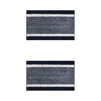 2 pc Striped Bathroom Rug Mat Non-slip Soft Plush Shaggy Bath Carpet 16" X 24"