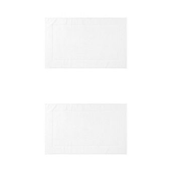 Towel Cotton Banded Bath Mat, Soft Plush Bath Rug For Hotel Spa Bathtub Mat 20" X 32" 2 pc