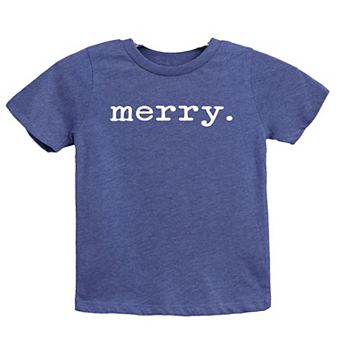 Merry Raised Print Toddler Short Sleeve Graphic Tee