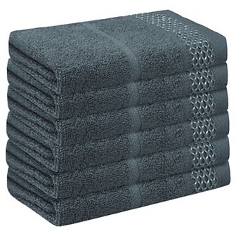 6 Pack Cotton Washcloths For Face, Waffle Checkered Design Face Towels For Bathroom
