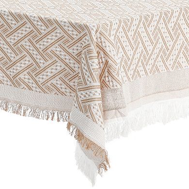 2 Pack Rectangle Tablecloth, Cotton Linen Table Cover With Tassel For Dinner Table 51"x51"