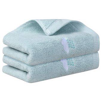 Cotton Cartoon Pattern Hand Towels, Absorbent Decorative Towel for Bathroom 2 Pack 14 x 30inch