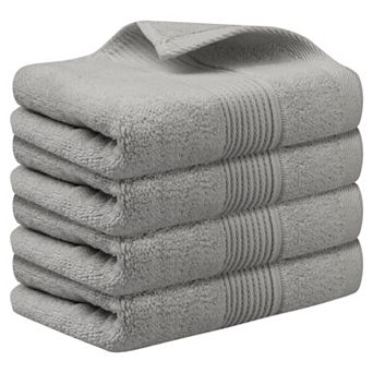 Striped Pattern Cotton Hand Towels, Highly Absorbent Towels For Bathroom 14" X 30" 4 Pack