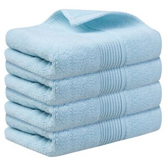 Striped Pattern Cotton Hand Towels, Highly Absorbent Towels For Bathroom 14" X 30" 4 Pack