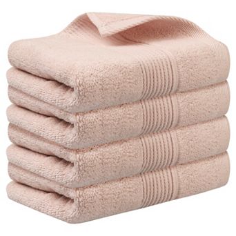 Striped Pattern Cotton Hand Towels, Highly Absorbent Towels For Bathroom 14" X 30" 4 Pack