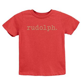 Rudolph Raised Print Youth Short Sleeve Graphic Tee
