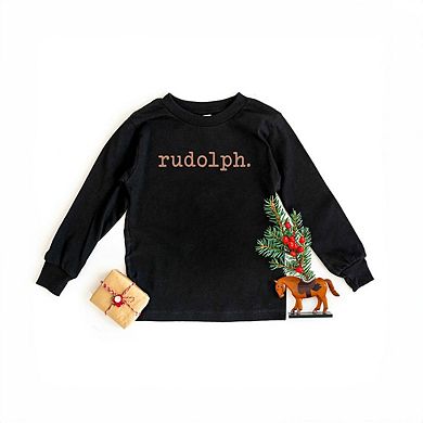 Rudolph Raised Print Toddler Long Sleeve Graphic Tee