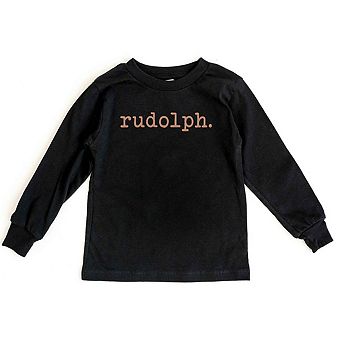 Rudolph Raised Print Toddler Long Sleeve Graphic Tee