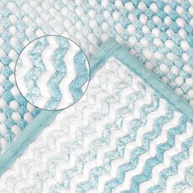 Chenille Bathroom Rug, Soft Bath Mat Striped Rug Luxury Plush Shaggy Bath Mat 2 Pcs 20" X 32"