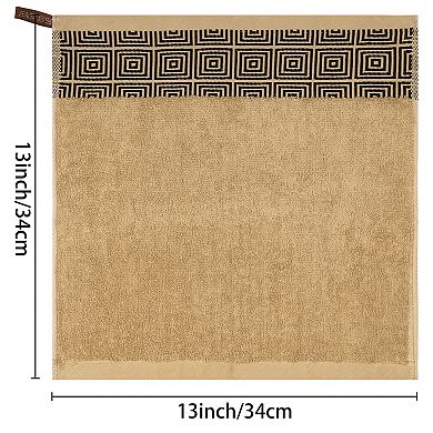 Geometric Patterns Washcloths Set, Low Linting Face Towels For Bathroom 13" X 13" 6 Pack