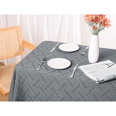 2 Pack Rectangle Tablecloth, Cotton Linen Table Cover With Tassel For Dinner Table 51"x71"