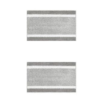 2 pc Striped Bathroom Rug Mat Non-slip Soft Plush Shaggy Bath Carpet 16" X 24", 20" X 32"