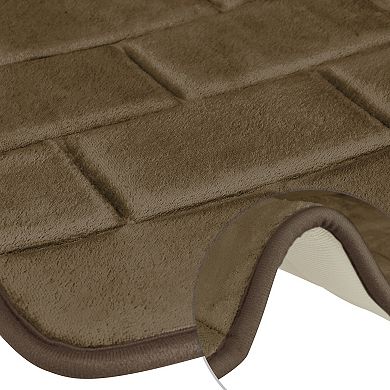 2 Pcs Memory Foam Bath Mat Thick Quick Dry Absorbent Non-slip Bathroom Rug 16" X 24"