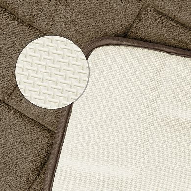 2 Pcs Memory Foam Bath Mat Thick Quick Dry Absorbent Non-slip Bathroom Rug 16" X 24"