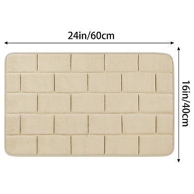 2 Pcs Memory Foam Bath Mat Thick Quick Dry Absorbent Non-slip Bathroom Rug 16" X 24"