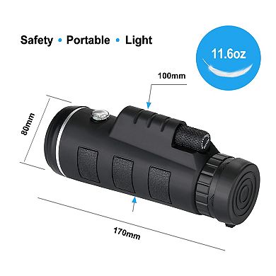 40x60 Bak4 Monocular Telescope With Clip And Tripod