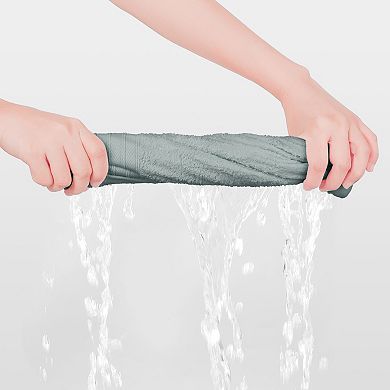 Striped Cotton Bath, Face And Body Wash Cloth Towels For Hotels 14" X 14" 4 Pack