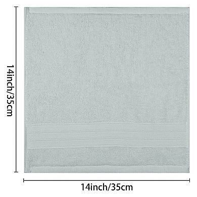 Striped Cotton Bath, Face And Body Wash Cloth Towels For Hotels 14" X 14" 4 Pack