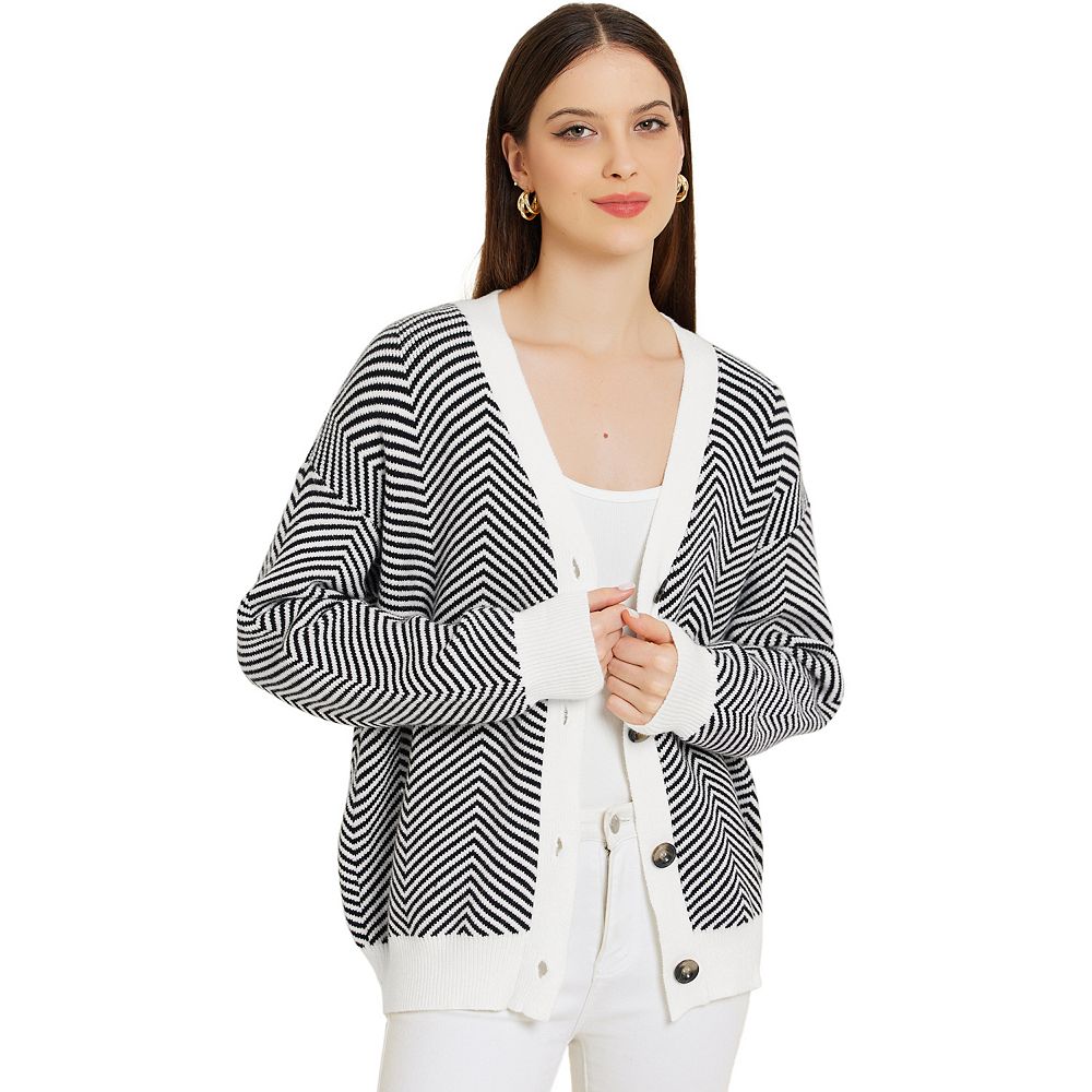 Haptics Full Size Button Down Striped Sweater Cardigan