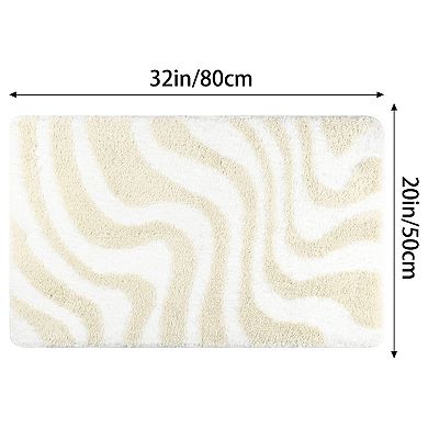 2 Pcs Bathroom Rug Mat Soft Absorbent Bath Carpet Non-slip Shaggy