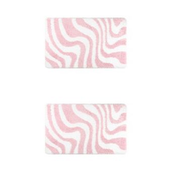 2 pc Bathroom Rug Mat Soft Absorbent Bath Carpet Non-slip Shaggy