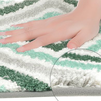 Geometric Pattern Bathroom Rugs Bath Mats, Non Slip Bath Mat For Shower Bathroom 2 Pcs 16" X 24"