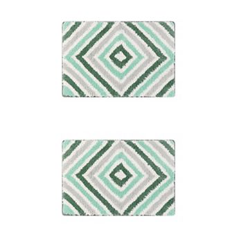 Geometric Pattern Bathroom Rugs Bath Mats, Non Slip Bath Mat For Shower Bathroom 2 pc 16" X 24"
