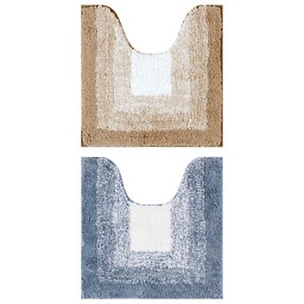2 pc Bathroom Rug U-shaped And Rectangle Luxury Bath Mats For Bathroom Floor 20" X 20"