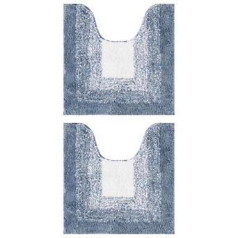 2 pc Bathroom Rug U-shaped And Rectangle Luxury Bath Mats For Bathroom Floor 20" X 20"