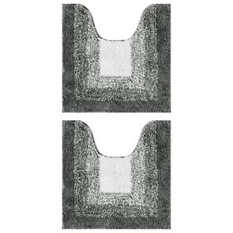 2 pc Bathroom Rug U-shaped And Rectangle Luxury Bath Mats For Bathroom Floor 20" X 20"