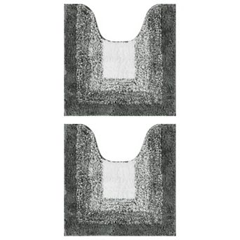 2 pc Bathroom Rug U-shaped And Rectangle Luxury Bath Mats For Bathroom Floor 20" X 20"