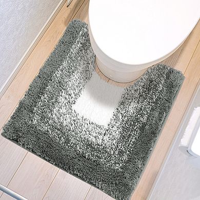 2 Pcs Bathroom Rug U-shaped And Rectangle Luxury Bath Mats For Bathroom Floor 20" X 20", 20" X 32"