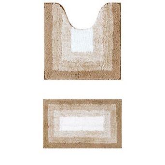 2 pc Bathroom Rug U-shaped And Rectangle Luxury Bath Mats For Bathroom Floor 20" X 20", 20" X 32"