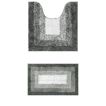 2 pc Bathroom Rug U-shaped And Rectangle Luxury Bath Mats For Bathroom Floor 20" X 20", 20" X 32"