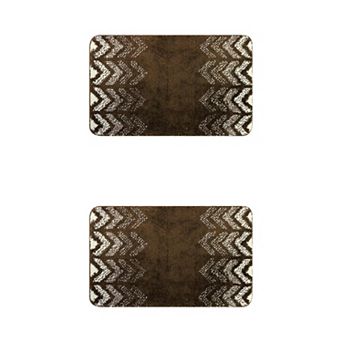 2 pc Eometric Patterns Bathroom Mat, Carpet For Kitchen, Shower, Cistern 16" X 24", 20" X 32"