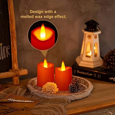 12 Pcs Led Flameless Flicking Votive Candles With Timer