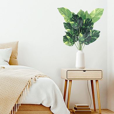 Artificial Stems Leaves, Fake Palm Turtle Tree Leaves Imitation Tropical Greenery