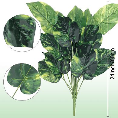 Artificial Stems Leaves, Fake Palm Turtle Tree Leaves Imitation Tropical Greenery