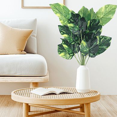 Artificial Stems Leaves, Fake Palm Turtle Tree Leaves Imitation Tropical Greenery