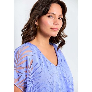 Avenue Women's Plus Size Elora Burnout Top
