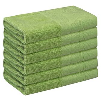 6 Pack Cotton Washcloths, Printed Face Towel, Absorbent and Comfort Face Towels for Bathroom