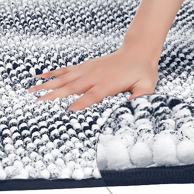 2 Pcs Plush Bathroom Rug Absorbent Non-slip Bath Mat For Bathroom Floor 16" X 24"