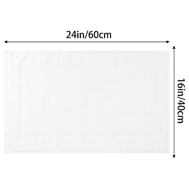 2 Pcs Towel Cotton Banded Bath Mat Reversible Soft Absorbent Bath Rug Bathtub Mat 16" X 24"