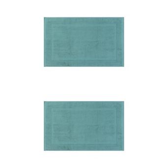 2 pc Towel Cotton Banded Bath Mat Reversible Soft Absorbent Bath Rug Bathtub Mat 16" X 24"