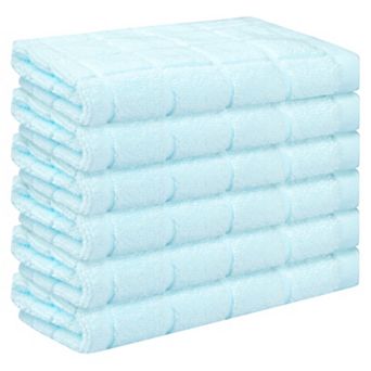 Cotton Face Cloths, Plaid Pattern Washcloths Set, Highly Absorbent Towels 13" X 13" 6 Pack