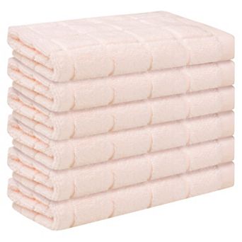 Cotton Face Cloths, Plaid Pattern Washcloths Set, Highly Absorbent Towels 13" X 13" 6 Pack